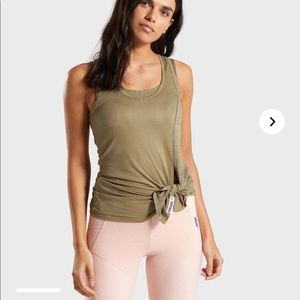 Gymshark women’s textured green tank tie-front